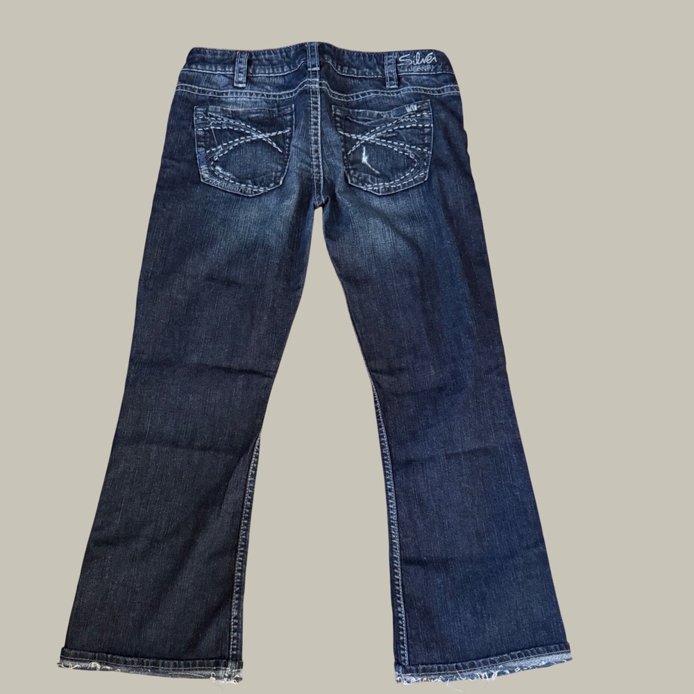 Silver Jeans Tuesday Low Rise Bootcut Distressed Dark Wash Y2K Denim W30 L31